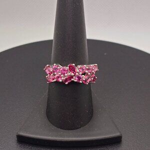 2.35ct Mixed Shaped Blush Garnet‎ with Rhodium Over Sterling Silver Ring Size 9